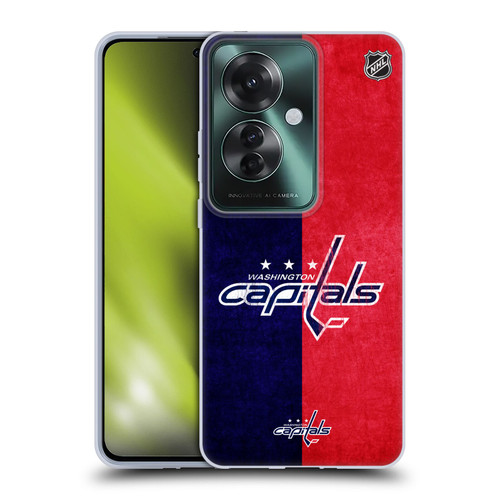 NHL Washington Capitals Half Distressed Soft Gel Case for OPPO Reno11 F 5G / F25 Pro 5G
