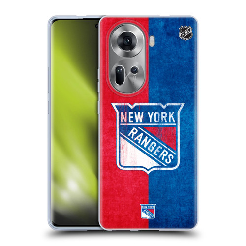 NHL New York Rangers Half Distressed Soft Gel Case for OPPO Reno11