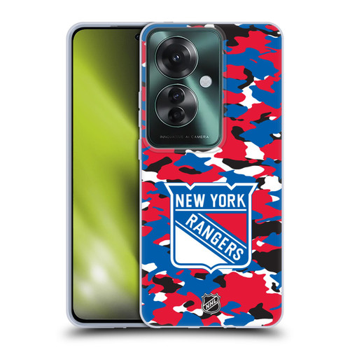 NHL New York Rangers Camouflage Soft Gel Case for OPPO Reno11 F 5G / F25 Pro 5G