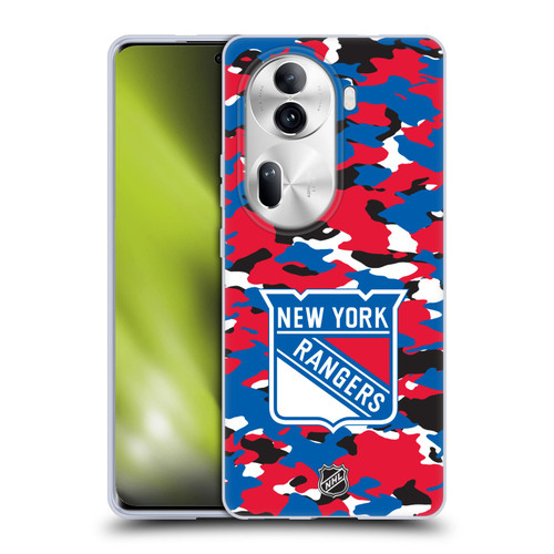 NHL New York Rangers Camouflage Soft Gel Case for OPPO Reno11 Pro