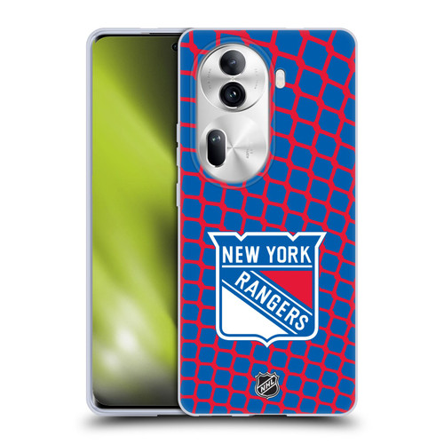 NHL New York Rangers Net Pattern Soft Gel Case for OPPO Reno11 Pro