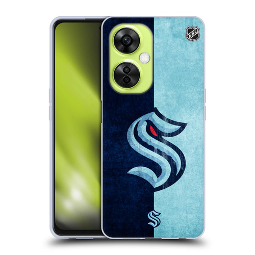 NHL Seattle Kraken Half Distressed Soft Gel Case for OnePlus Nord CE 3 Lite 5G
