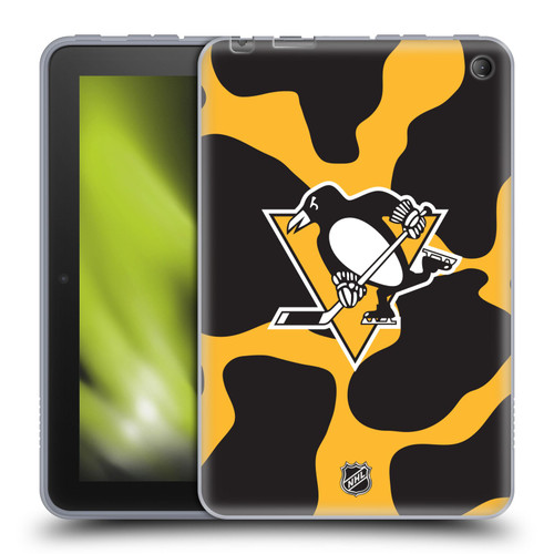 NHL Pittsburgh Penguins Cow Pattern Soft Gel Case for Amazon Fire 7 2022