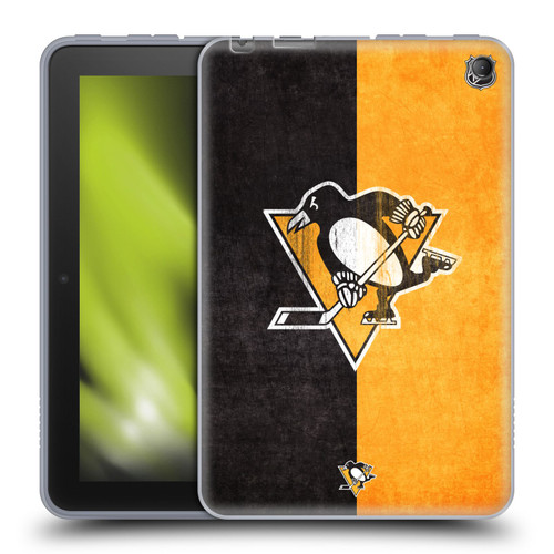 NHL Pittsburgh Penguins Half Distressed Soft Gel Case for Amazon Fire 7 2022