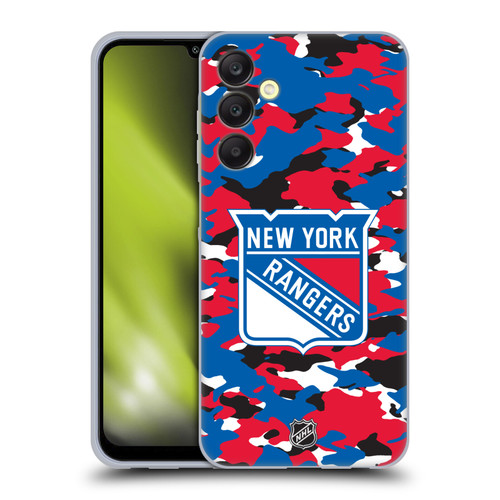 NHL New York Rangers Camouflage Soft Gel Case for Samsung Galaxy A25 5G