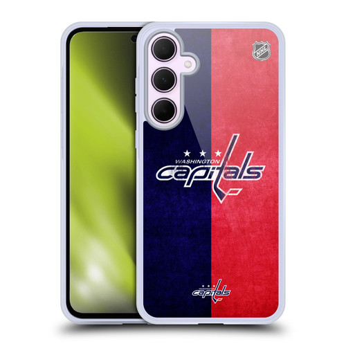 NHL Washington Capitals Half Distressed Soft Gel Case for Samsung Galaxy A35 5G