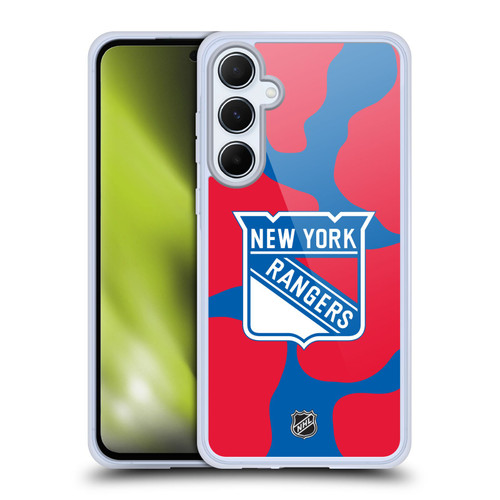 NHL New York Rangers Cow Pattern Soft Gel Case for Samsung Galaxy A55 5G