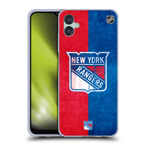 NHL New York Rangers Half Distressed Soft Gel Case for Samsung Galaxy M04 5G / A04e