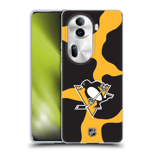 NHL Pittsburgh Penguins Cow Pattern Soft Gel Case for OPPO Reno11 Pro
