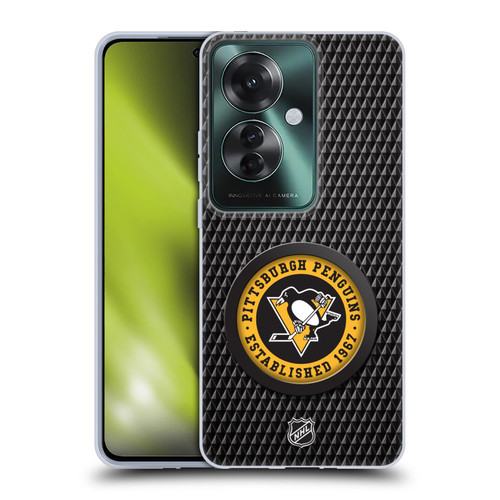 NHL Pittsburgh Penguins Puck Texture Soft Gel Case for OPPO Reno11 F 5G / F25 Pro 5G