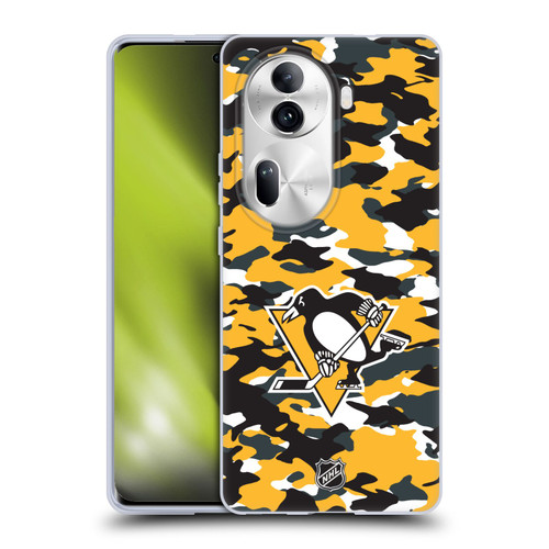 NHL Pittsburgh Penguins Camouflage Soft Gel Case for OPPO Reno11 Pro
