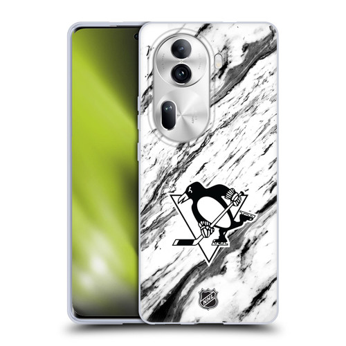 NHL Pittsburgh Penguins Marble Soft Gel Case for OPPO Reno11 Pro