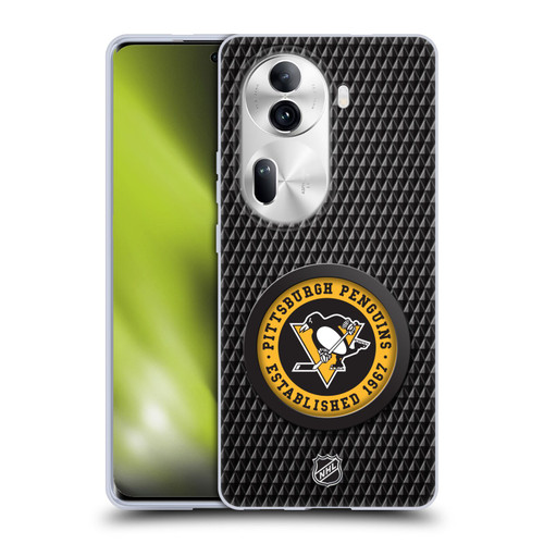 NHL Pittsburgh Penguins Puck Texture Soft Gel Case for OPPO Reno11 Pro