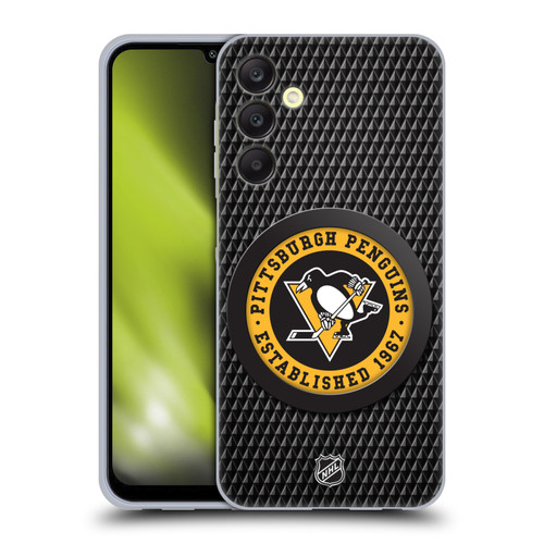 NHL Pittsburgh Penguins Puck Texture Soft Gel Case for Samsung Galaxy A25 5G