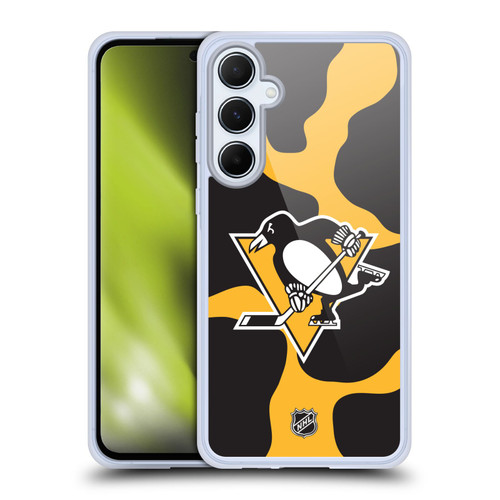 NHL Pittsburgh Penguins Cow Pattern Soft Gel Case for Samsung Galaxy A55 5G