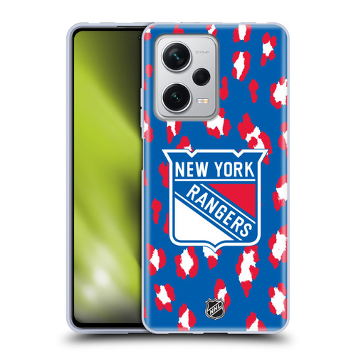 NHL New York Rangers Leopard Patten Soft Gel Case for Xiaomi Redmi Note 12 Pro+ 5G