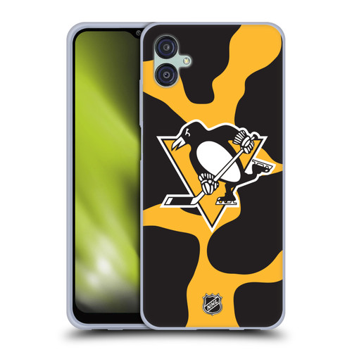 NHL Pittsburgh Penguins Cow Pattern Soft Gel Case for Samsung Galaxy M04 5G / A04e
