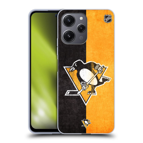 NHL Pittsburgh Penguins Half Distressed Soft Gel Case for Xiaomi Redmi 12