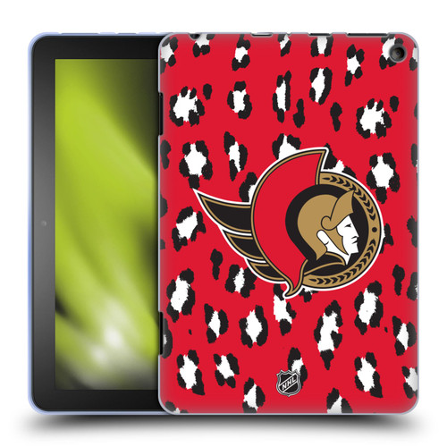 NHL Ottawa Senators Leopard Patten Soft Gel Case for Amazon Fire HD 8/Fire HD 8 Plus 2020