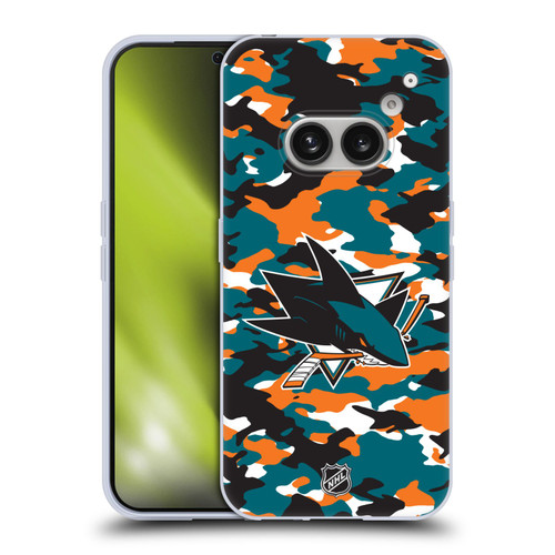NHL San Jose Sharks Camouflage Soft Gel Case for Nothing Phone (2a)