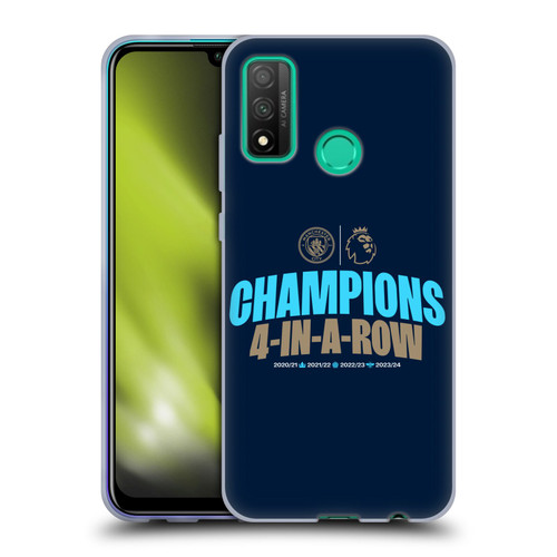 Manchester City Man City FC 2024 Premier League Champions 4 In A Row Dark Soft Gel Case for Huawei P Smart (2020)