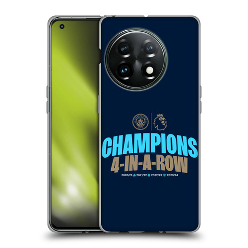 Manchester City Man City FC 2024 Premier League Champions 4 In A Row Dark Soft Gel Case for OnePlus 11 5G Manchester City Man City FC 2024 Premier League Champions 4 In A Row Dark Soft Gel Case for OnePlus 11 5G