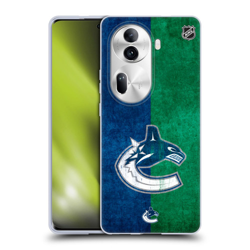NHL Vancouver Canucks Half Distressed Soft Gel Case for OPPO Reno11 Pro