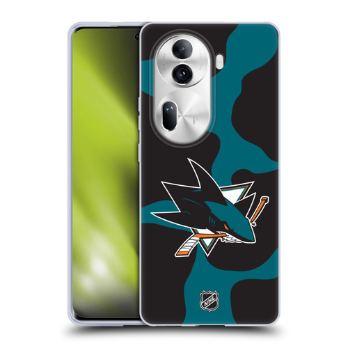 NHL San Jose Sharks Cow Pattern Soft Gel Case for OPPO Reno11 Pro