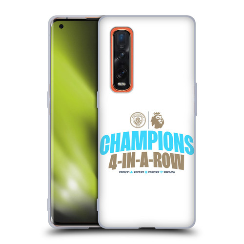 Manchester City Man City FC 2024 Premier League Champions 4 In A Row Light Soft Gel Case for OPPO Find X2 Pro 5G