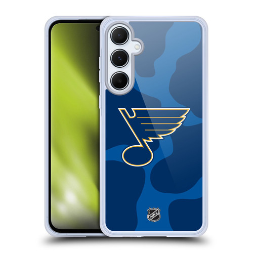 NHL St Louis Blues Cow Pattern Soft Gel Case for Samsung Galaxy A55 5G