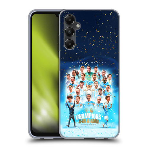 Manchester City Man City FC 2024 Premier League Champions Team Poster Soft Gel Case for Samsung Galaxy A05s