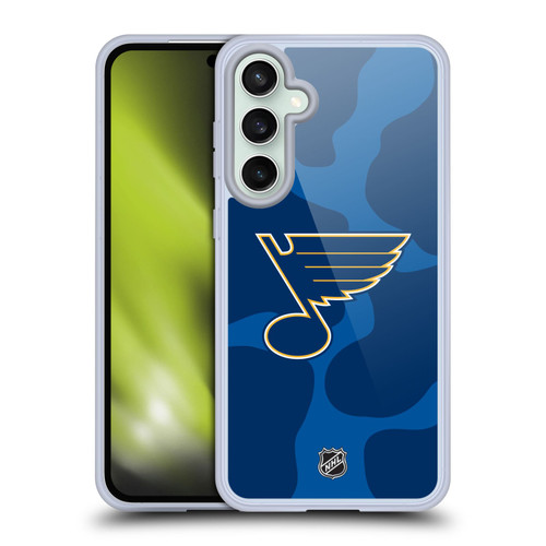 NHL St Louis Blues Cow Pattern Soft Gel Case for Samsung Galaxy S23 FE 5G & MagSafe