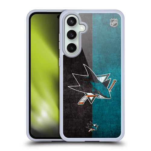NHL San Jose Sharks Half Distressed Soft Gel Case for Samsung Galaxy S23 FE 5G
