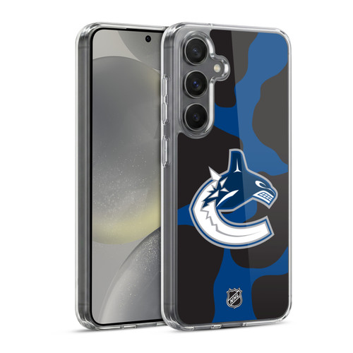 NHL Vancouver Canucks Cow Pattern Soft Gel Case for Samsung Galaxy S24 5G & MagSafe