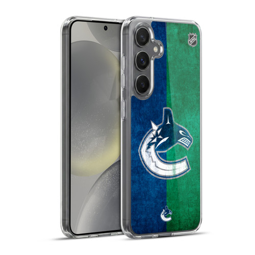 NHL Vancouver Canucks Half Distressed Soft Gel Case for Samsung Galaxy S24+ 5G & MagSafe