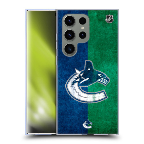 NHL Vancouver Canucks Half Distressed Soft Gel Case for Samsung Galaxy S24 Ultra 5G