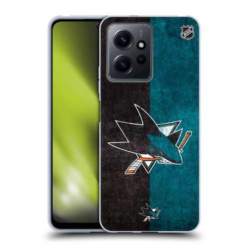 NHL San Jose Sharks Half Distressed Soft Gel Case for Xiaomi Redmi Note 12 4G