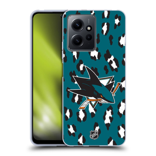 NHL San Jose Sharks Leopard Patten Soft Gel Case for Xiaomi Redmi Note 12 4G