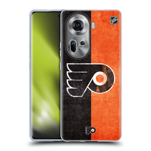 NHL Philadelphia Flyers Half Distressed Soft Gel Case for OPPO Reno11