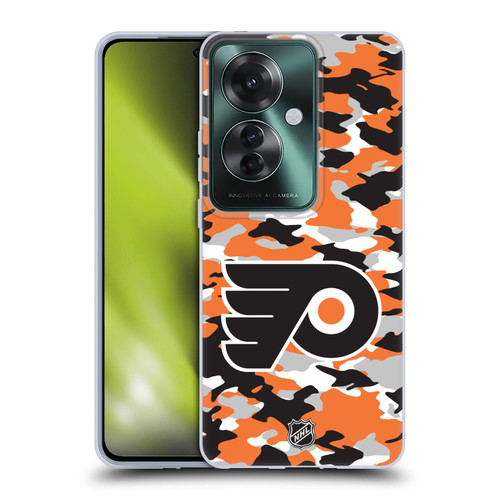 NHL Philadelphia Flyers Camouflage Soft Gel Case for OPPO Reno11 F 5G / F25 Pro 5G