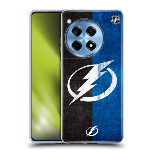 NHL Tampa Bay Lightning Half Distressed Soft Gel Case for OnePlus 12R