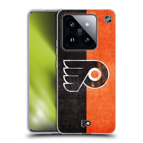 NHL Philadelphia Flyers Half Distressed Soft Gel Case for Xiaomi 14 Pro