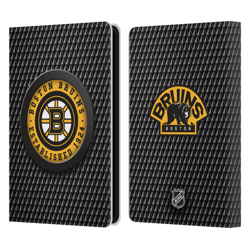 NHL Boston Bruins Puck Texture Leather Book Wallet Case Cover For Amazon Kindle Paperwhite 5 (2021)