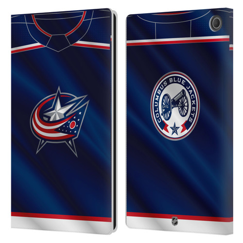 NHL Columbus Blue Jackets Jersey Leather Book Wallet Case Cover For Amazon Fire Max 11 2023