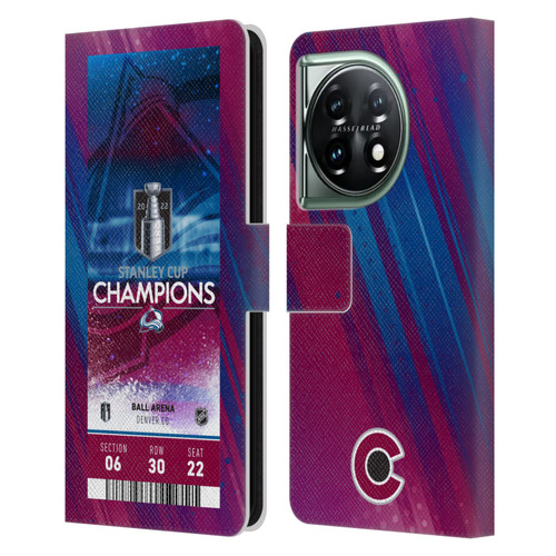 NHL 2022 Stanley Cup Champions Colorado Avalanche Ticket Leather Book Wallet Case Cover For OnePlus 11 5G