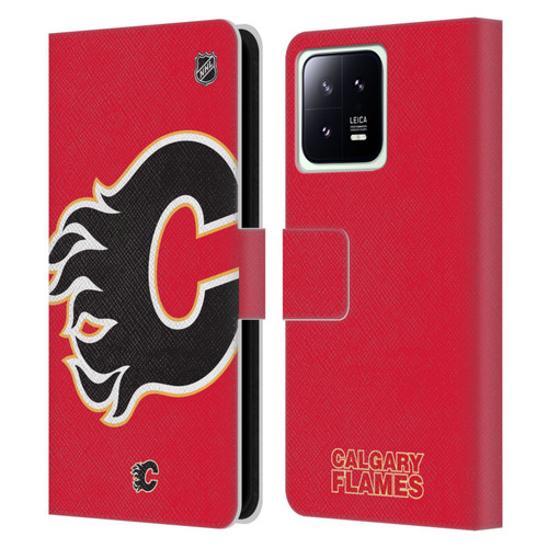 NHL Calgary Flames Oversized Leather Book Wallet Case Cover For Xiaomi 13 5G
