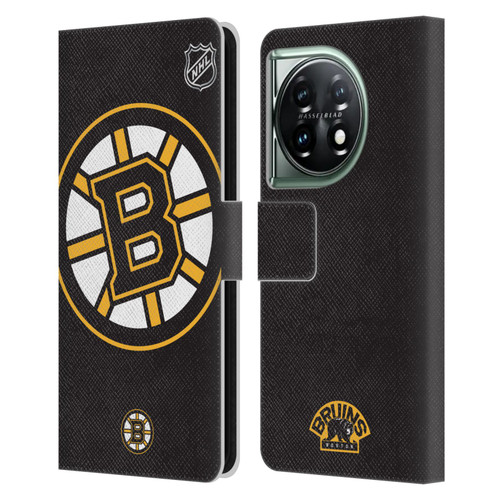 NHL Boston Bruins Oversized Leather Book Wallet Case Cover For OnePlus 11 5G