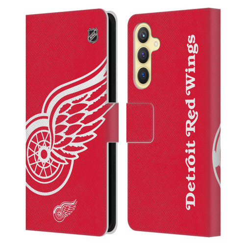 NHL Detroit Red Wings Oversized Leather Book Wallet Case Cover For Samsung Galaxy S23 FE 5G