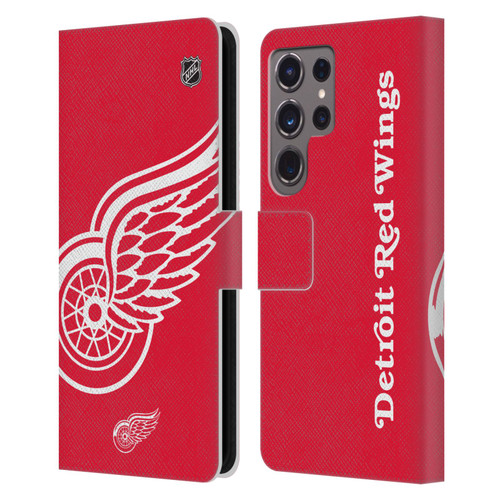 NHL Detroit Red Wings Oversized Leather Book Wallet Case Cover For Samsung Galaxy S24 Ultra 5G