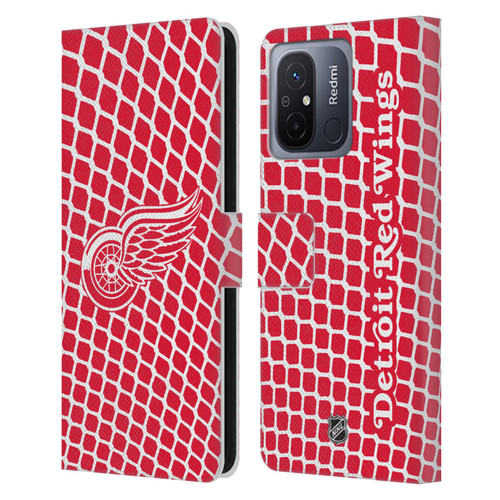 NHL Detroit Red Wings Net Pattern Leather Book Wallet Case Cover For Xiaomi Redmi 12C